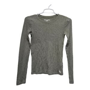 Abercrombie Kids Ribbed Long Sleeve Top 13/14 Olive Green